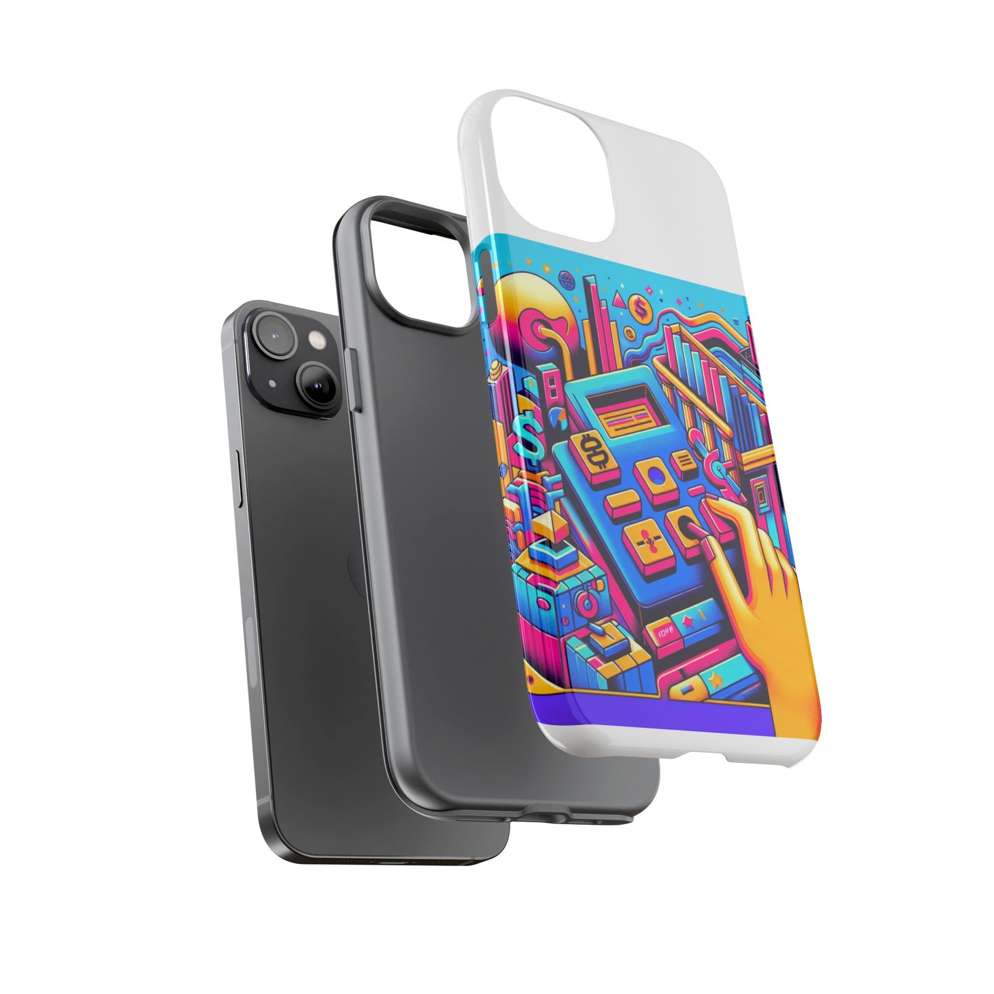 fantum finance dept protective phone case, 3d wrap design, durable silicone liner, uv protected, ideal gift for tech enthusiasts and anime lovers