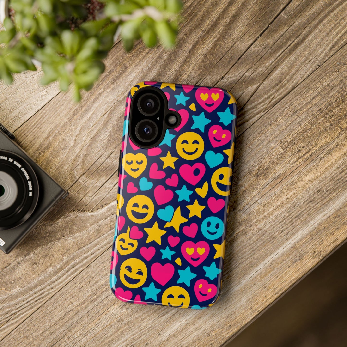 vibrant emoji protective phone case with 3d wrap design for fun style and robust protection compatible with iphone 13, 14, 15 & 16 – all models including pro, pro max & plus