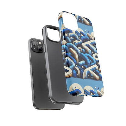 Blue Alphabet B Phone Case for Men and Women Shockproof Protective Cover with 3D Wrap Design and UV Protection