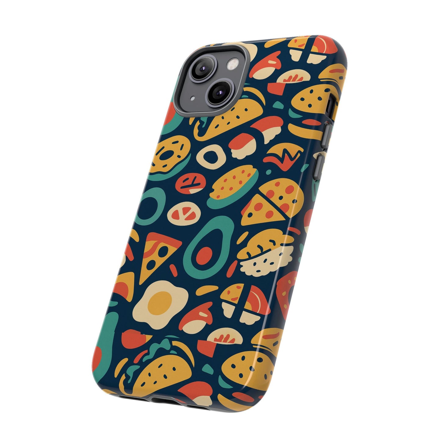 vibrant food-themed protective phone case with 3d design for stylish protection compatible with iphone 13, 14, 15 & 16 – all models including pro, pro max & plus