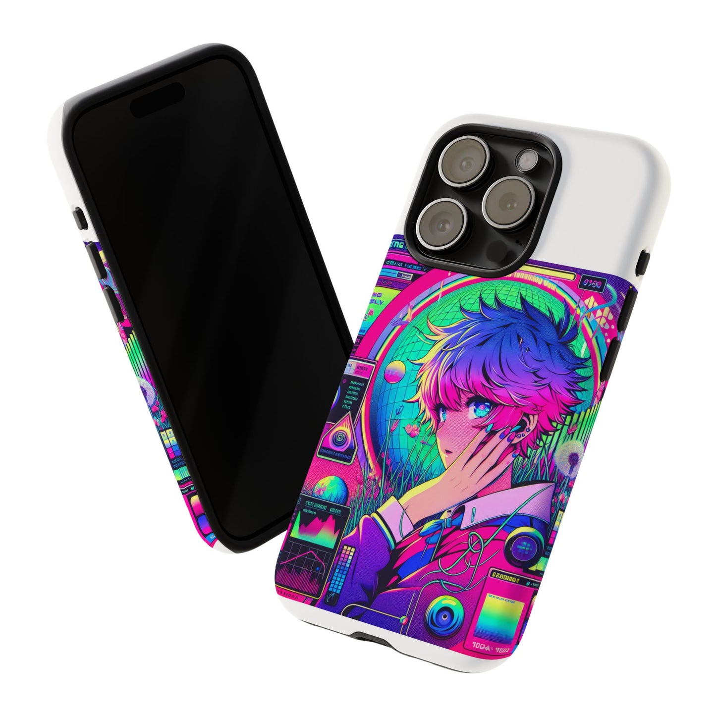 touching grass weekly vibrant protective phone case for smartphones, retro anime design, shock absorbent tpu, uv protected, unique gift for tech enthusiasts