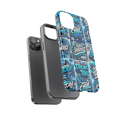 Blue Pattern Image 27 Phone Case for Mobile Phones Shockproof Protective Cover with 3D Wrap Design Anime Comic Style for Men Women and Teenagers