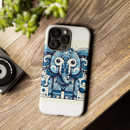 Vibrant 3D Elephant Print Protective Phone Case with Colourful Graphic Design – Stylish Accessory Compatible with iPhone 13, 14, 15 & 16 – all models including Pro, Pro Max & Plus