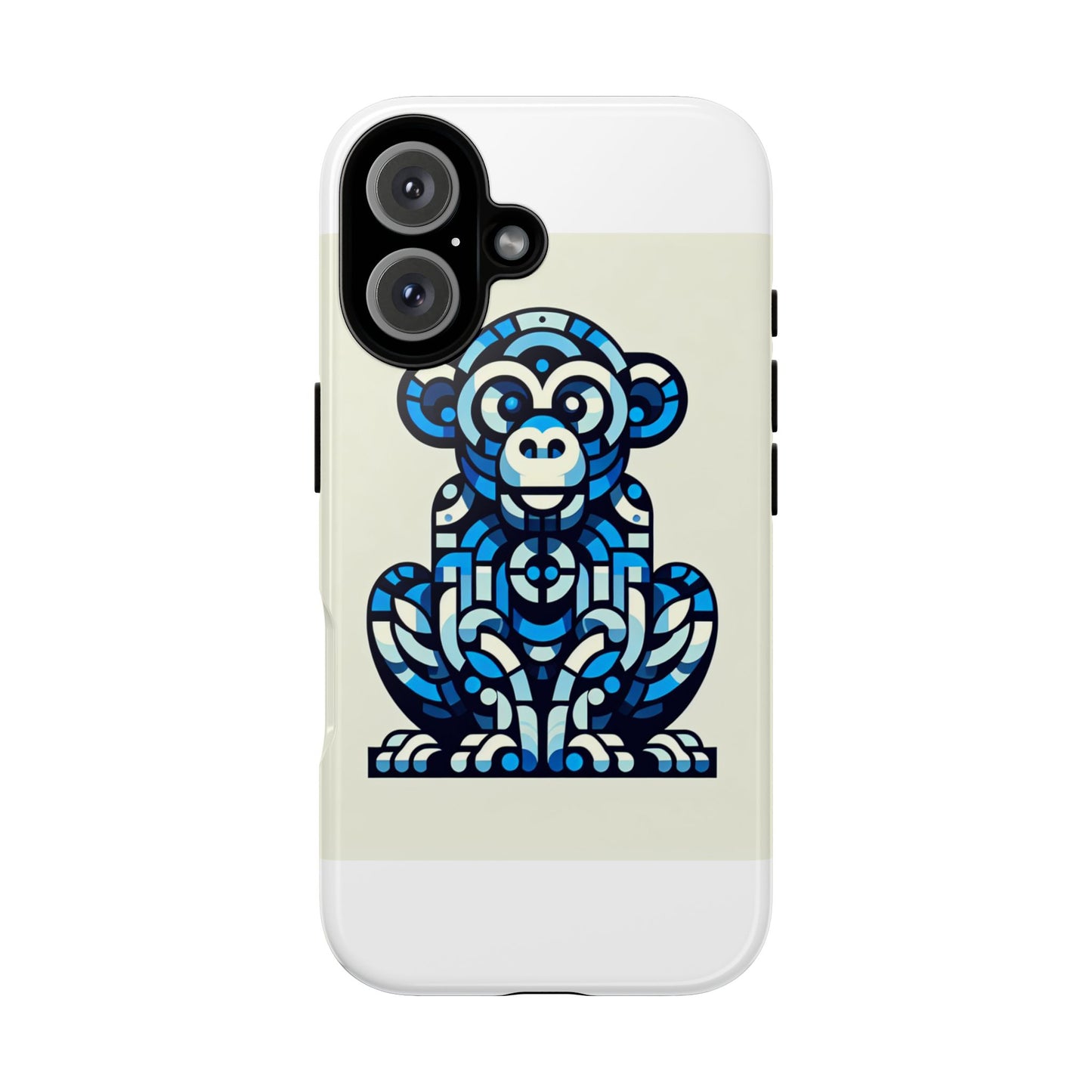 vibrant blue 3d wrap phone case with playful monkey design for creative individuals compatible with iphone 13, 14, 15 & 16 – all models including pro, pro max & plus