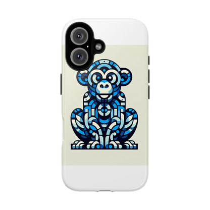 Vibrant Blue 3D Wrap Phone Case with Playful Monkey Design for Creative Individuals Compatible with iPhone 13, 14, 15 & 16 – all models including Pro, Pro Max & Plus