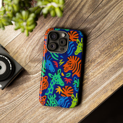 Vibrant Animal Print 3D Wrap Protective Phone Case Stylish Accessory for Men and Women Compatible with iPhone 13, 14, 15 & 16 – All Models Including Pro, Pro Max & Plus