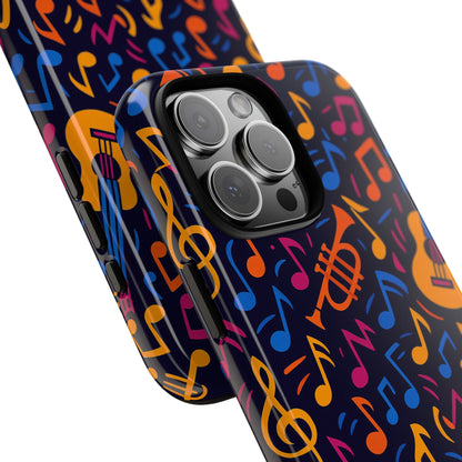 Multicolour Music Themed Protective Phone Case with 3D Design for Stylish Protection – Compatible with iPhone 13, 14, 15 & 16 – All Models Including Pro, Pro Max & Plus