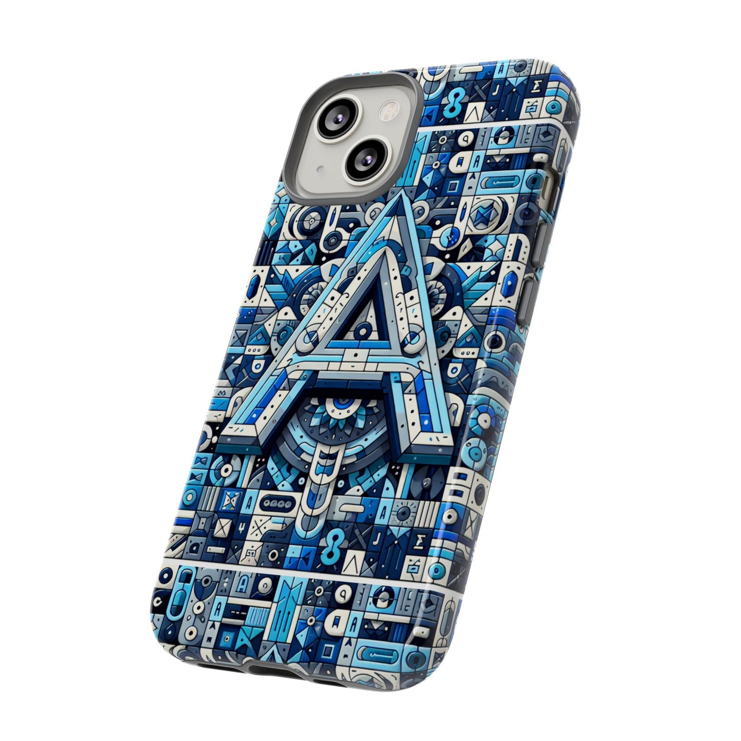 blue alphabet letter a phone case for iphone and samsung galaxy durable shockproof cover with 3d wrap design kids and teenagers gift