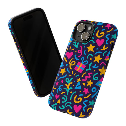 Vibrant Multicolour Retro Phone Case with Fun 3D Design for Stylish Protection and Unique Expression Compatible with iPhone 13, 14, 15 & 16 – all models including Pro, Pro Max & Plus