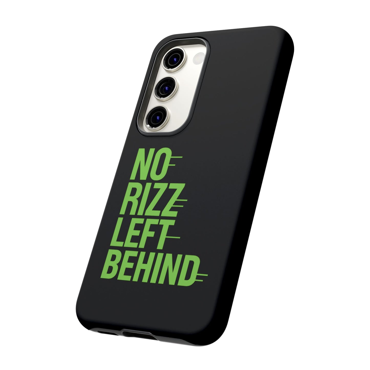 tough phone case - no rizz left behind, durable protection, shock absorbent, stylish design, perfect gift for adults, supports wireless charging, uv protected, lightweight accessory