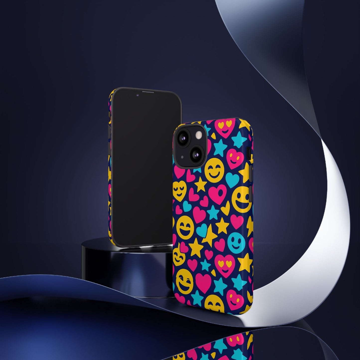 vibrant emoji protective phone case with 3d wrap design for fun style and robust protection compatible with iphone 13, 14, 15 & 16 – all models including pro, pro max & plus