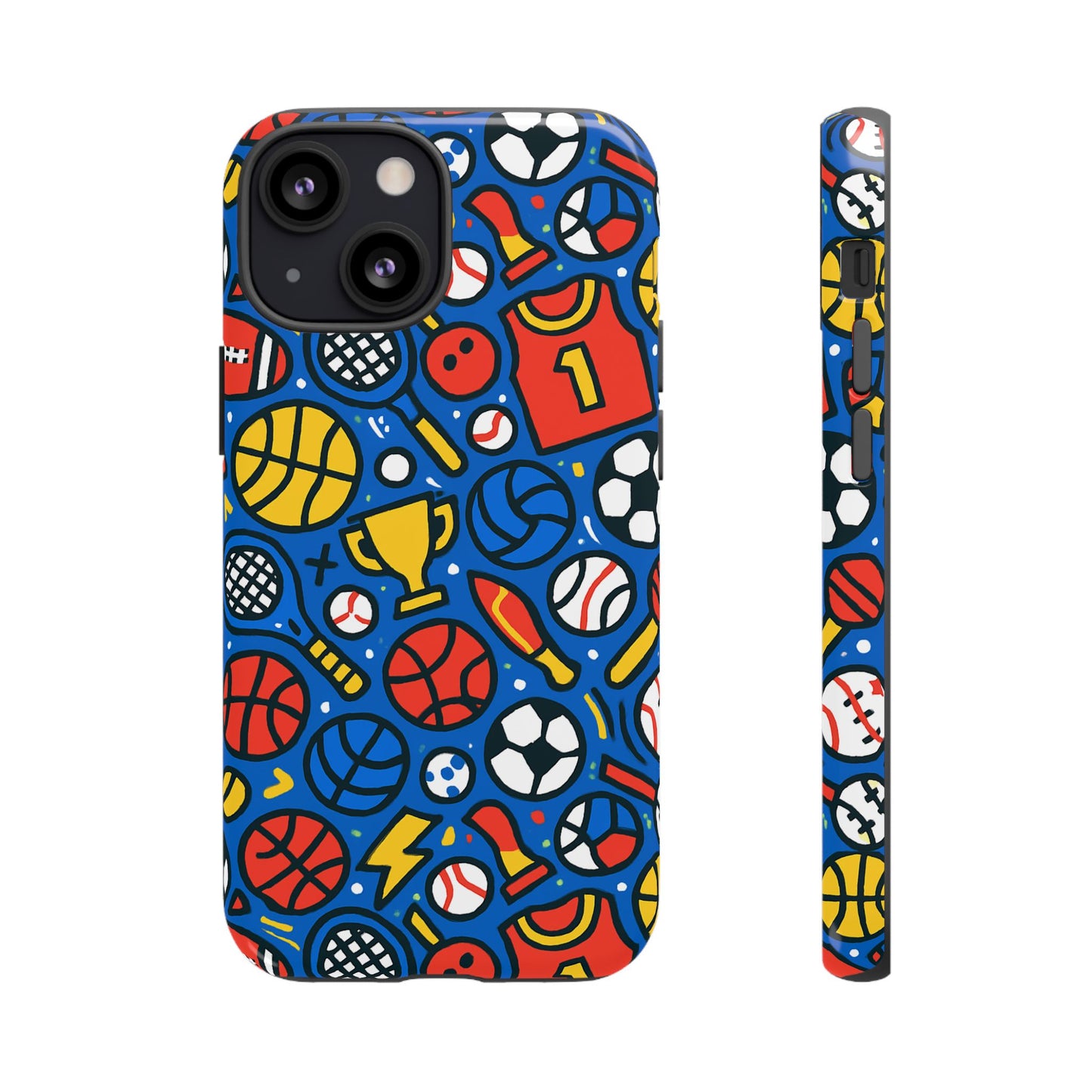 vibrant sports-themed protective phone case with 3d design for unique style – compatible with iphone 13, 14, 15 & 16 – all models including pro, pro max & plus