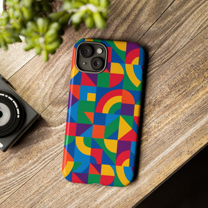 Vibrant 3D Geometric Phone Case with Bold Design Stylish Protection Accessory Compatible with iPhone 13, 14, 15 & 16 – all models including Pro, Pro Max & Plus