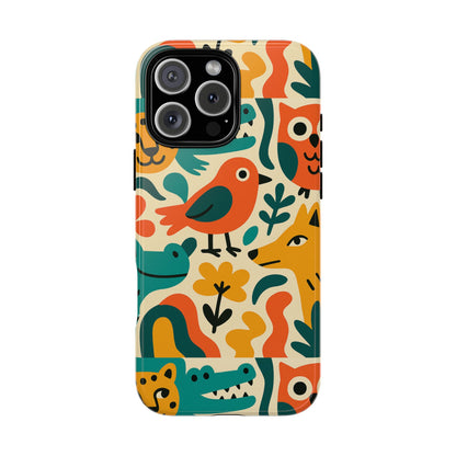Vibrant Animal Print Protective Phone Case with 3D Wrap Design for Unique Style and Expression Compatible with iPhone 13, 14, 15 & 16 – all models including Pro, Pro Max & Plus