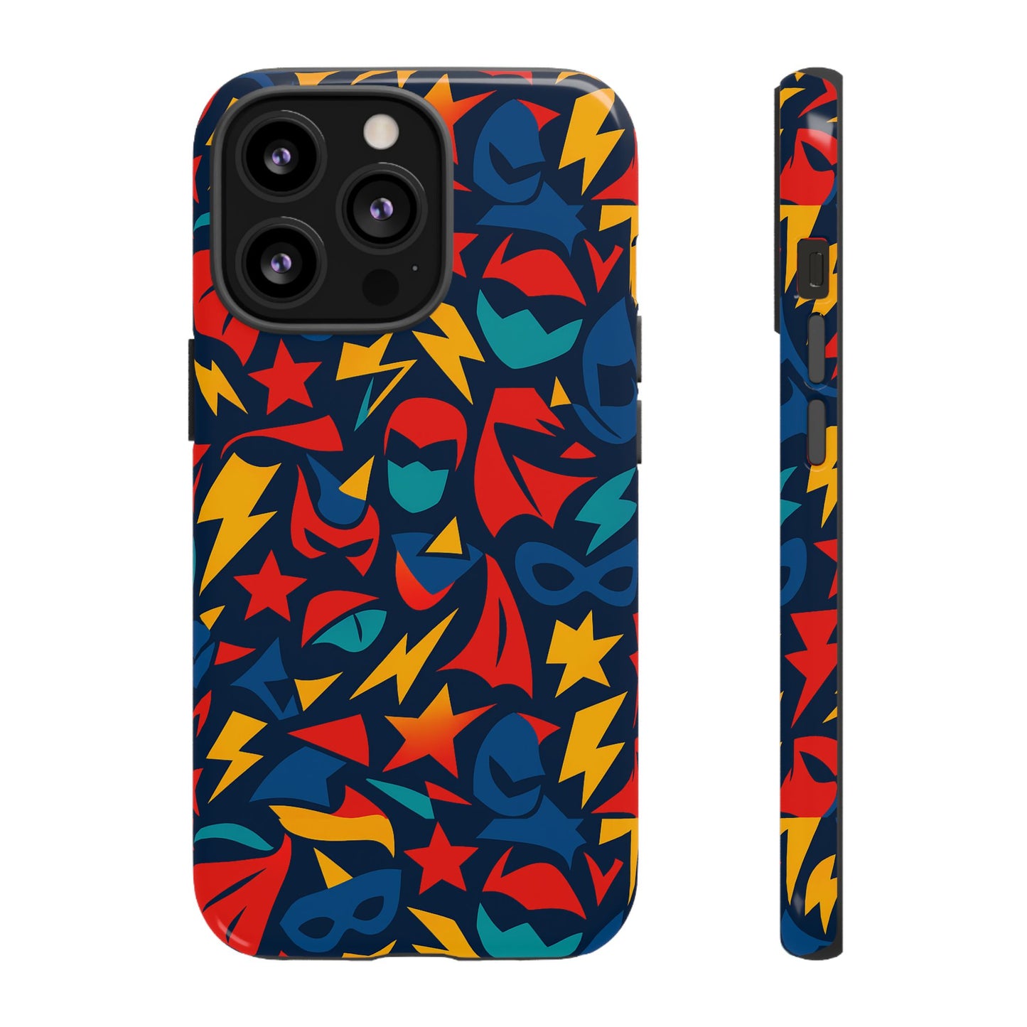 vibrant superhero protective phone case with 3d wrap design – stylish unisex protection for smartphones compatible with iphone 13, 14, 15 & 16 – all models including pro, pro max & plus
