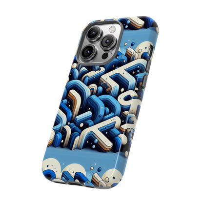 Blue Alphabet B Phone Case for Men and Women Shockproof Protective Cover with 3D Wrap Design and UV Protection
