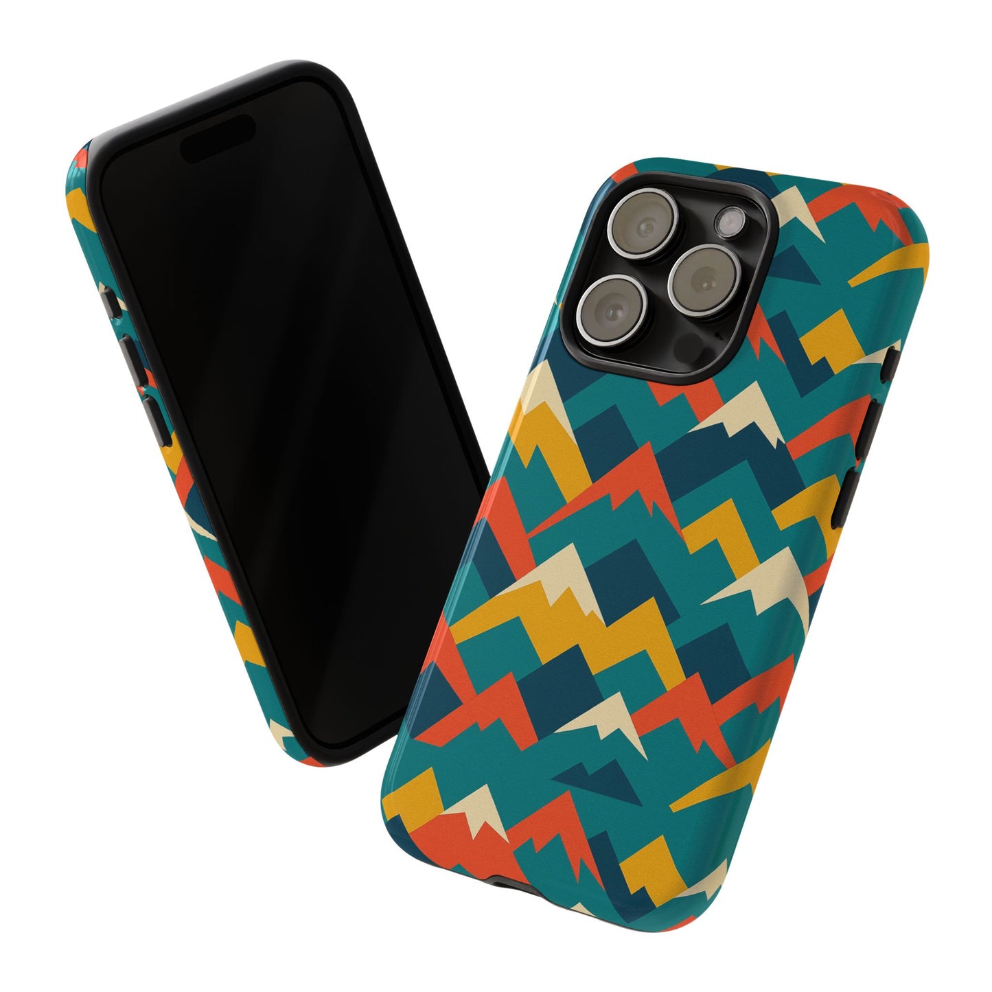 vibrant mountain pattern 3d wrap protective phone case stylish accessory for men and women compatible with iphone 13, 14, 15 & 16 – all models including pro, pro max & plus