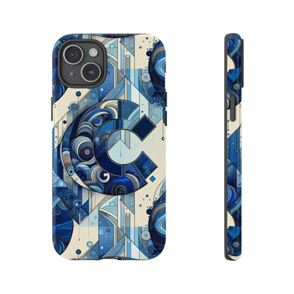 Blue Alphabet C Phone Case for Smartphone Protection with 3D Wrap Design, Shock Absorption, UV Protection, Durable Silicone Material, Suitable for Tech Enthusiasts and Individuality Seekers