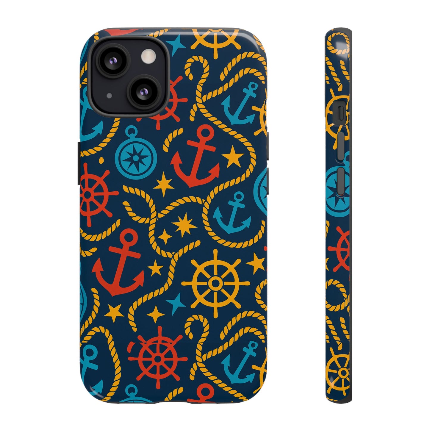 nautical multicolor phone case with 3d wrap design for stylish protection compatible with iphone 13, 14, 15 & 16 – all models including pro, pro max & plus