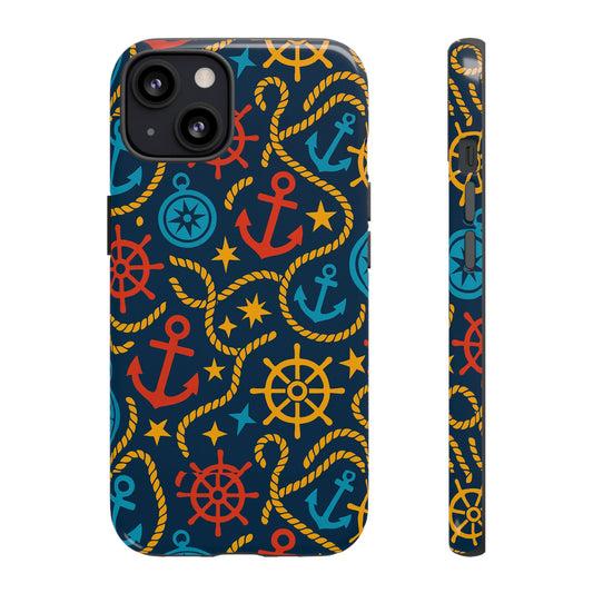Nautical Multicolor Phone Case with 3D Wrap Design for Stylish Protection Compatible with iPhone 13, 14, 15 & 16 – all models including Pro, Pro Max & Plus