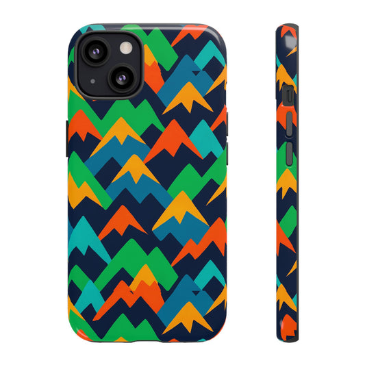 Vibrant Mountain Design Protective Phone Case with Colourful Abstract Pattern for Stylish Protection Compatible with iPhone 13, 14, 15 & 16 – All Models Including Pro, Pro Max & Plus
