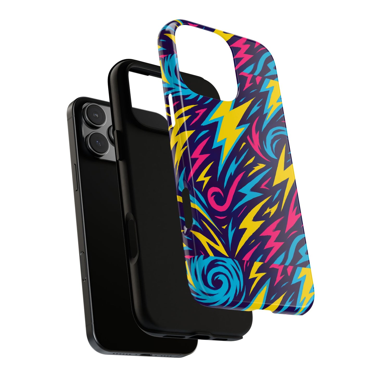 vibrant retro lightning bolt protective phone case with 3d design for fashion lovers compatible with iphone 13, 14, 15 & 16 – all models including pro, pro max & plus
