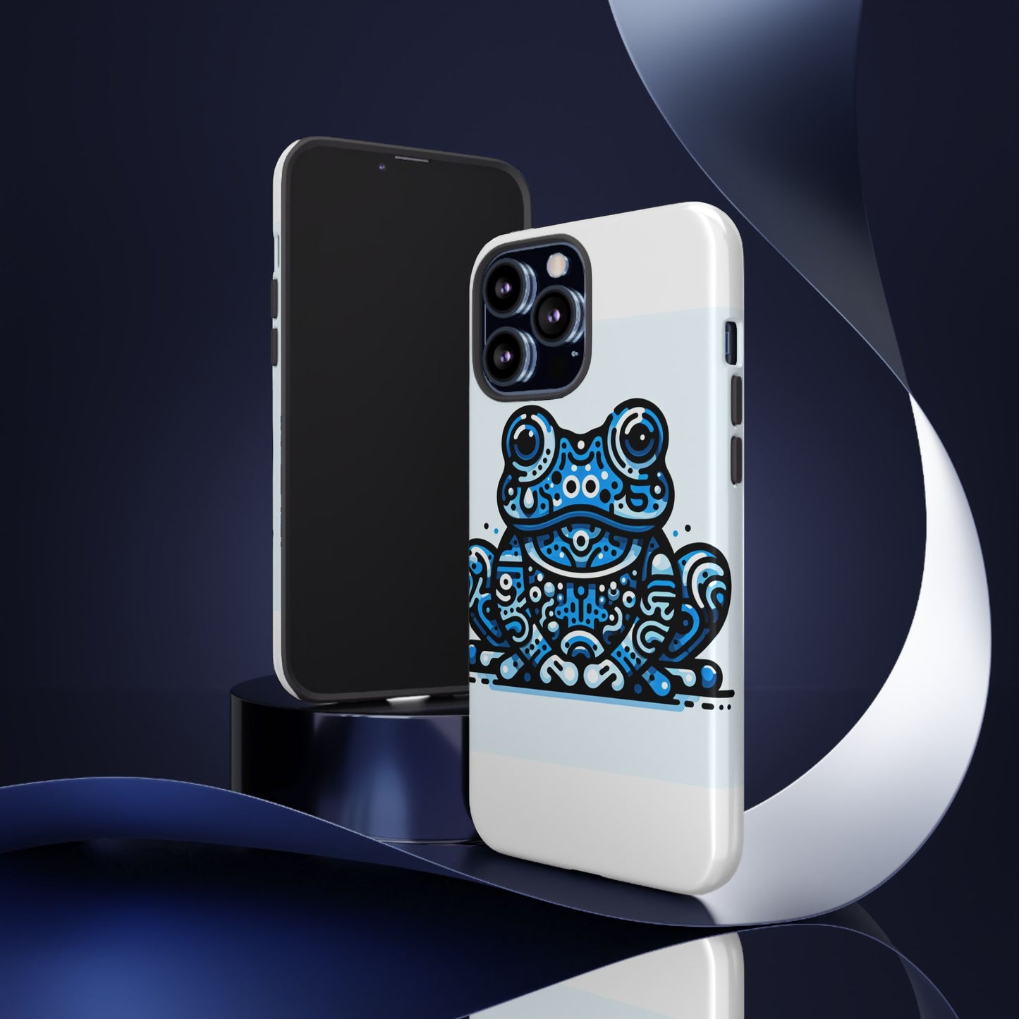vibrant 3d blue animal print protective phone case for bold individuals – stylish protection compatible with iphone 13, 14, 15 & 16 – all models including pro, pro max & plus
