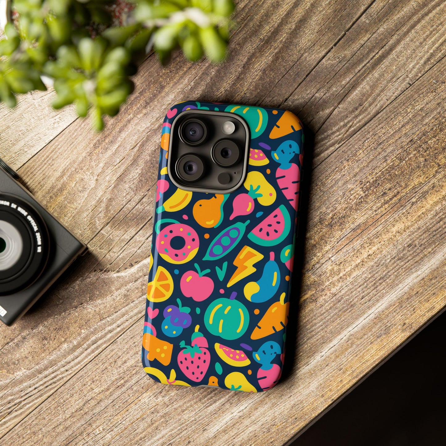 vibrant 3d fruit pattern protective phone case colourful accessory for stylish individuals compatible with iphone 13, 14, 15 & 16 – all models including pro, pro max & plus