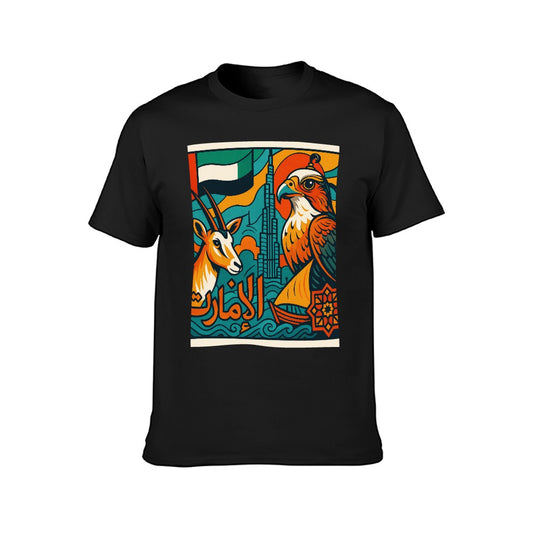 Men's Short Sleeve T-Shirt 100% Cotton Casual Graphic Tee Double-Sided Print Comfortable Fit for Fitness Travel Events Gift for Him Stylish Design
