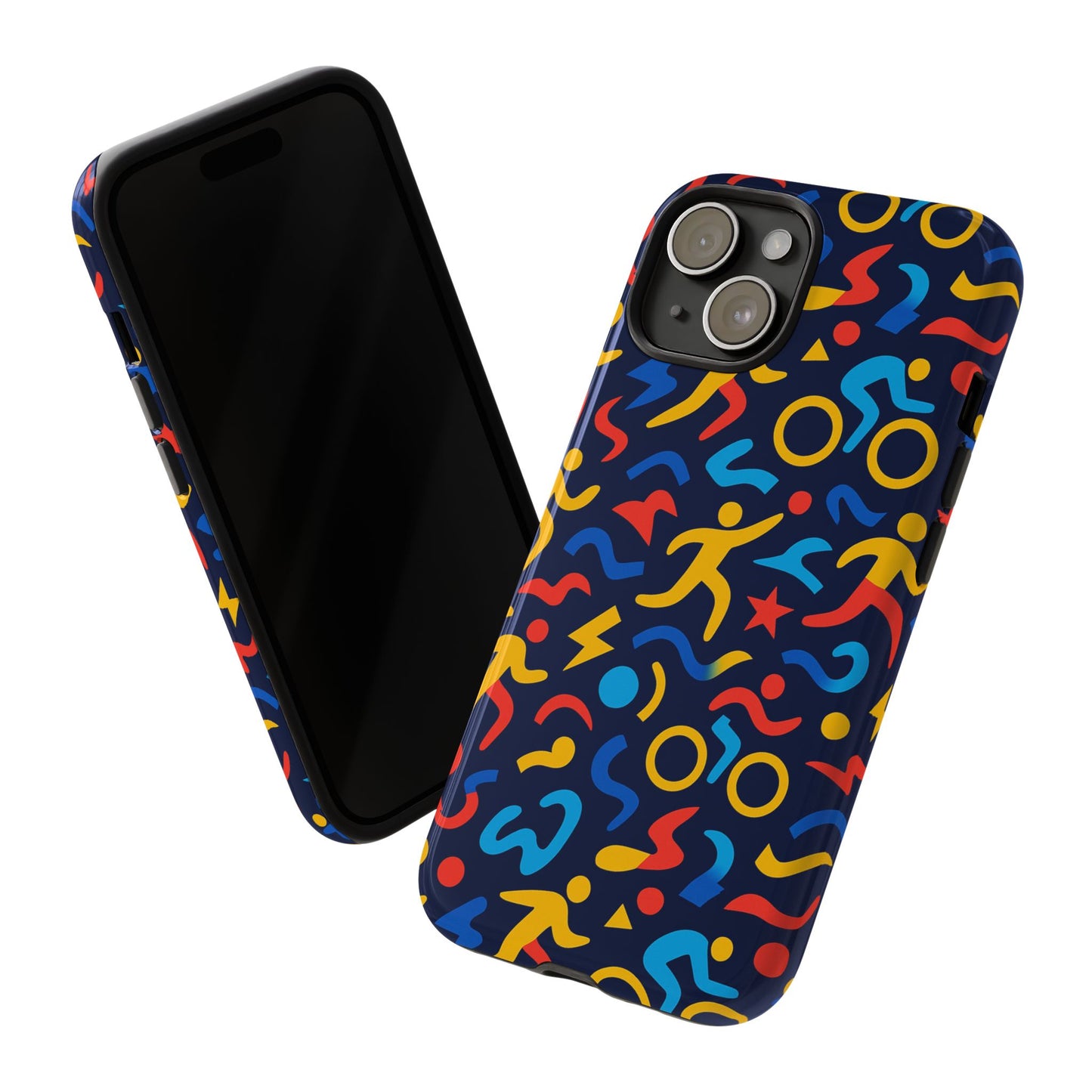 vibrant abstract 3d wrap protective phone case in multicolour design for unisex fashion accessory compatible with iphone 13, 14, 15 & 16 – all models including pro, pro max & plus
