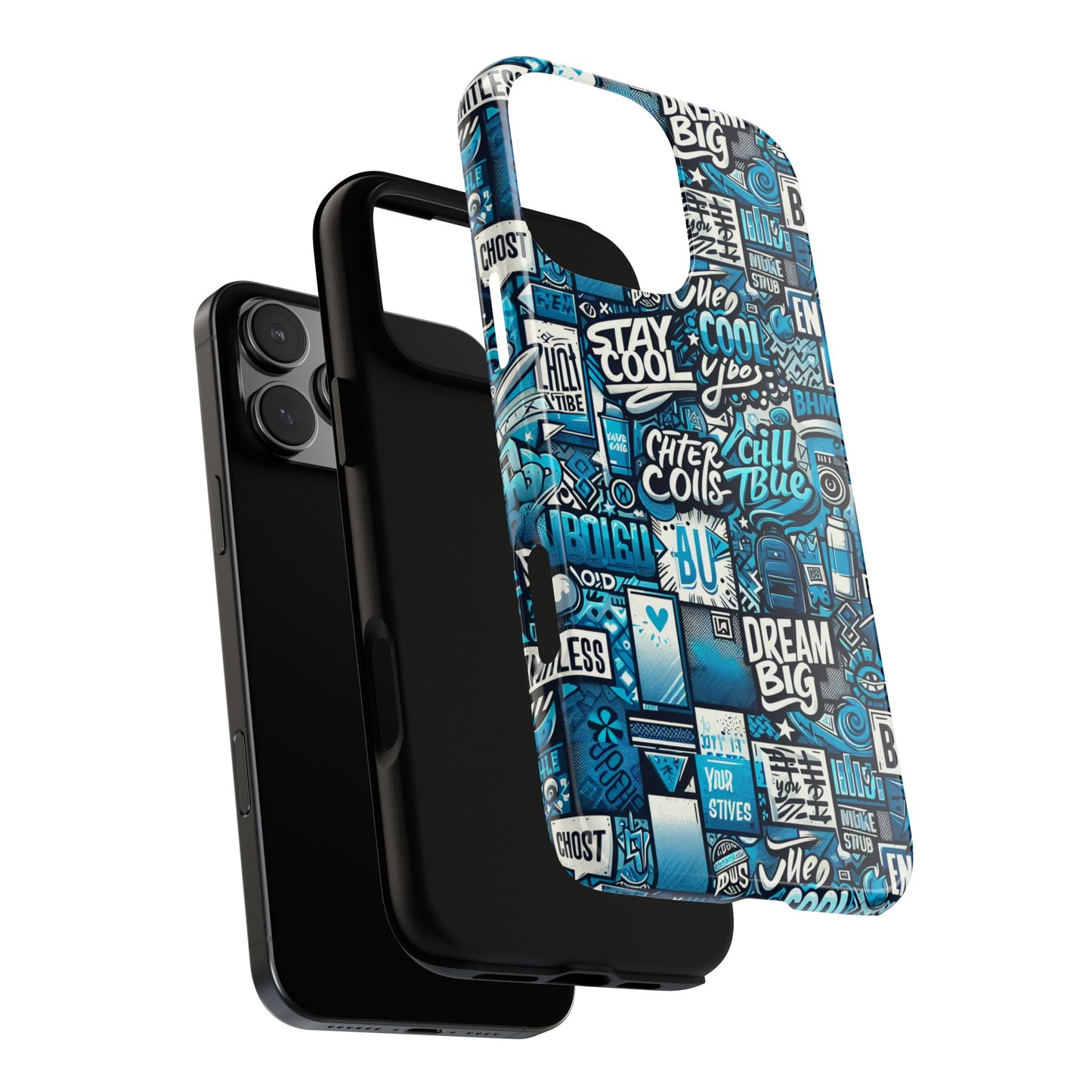 blue pattern image 15 phone case with 3d wrap design shock absorption for android and iphone devices durable uv protected protective cover