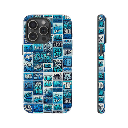 Vibrant Blue 3D Wrap Protective Phone Case Featuring Retro Alphabet Design for Stylish Smartphone Protection Compatible with iPhone 13, 14, 15 & 16 – all models including Pro, Pro Max & Plus