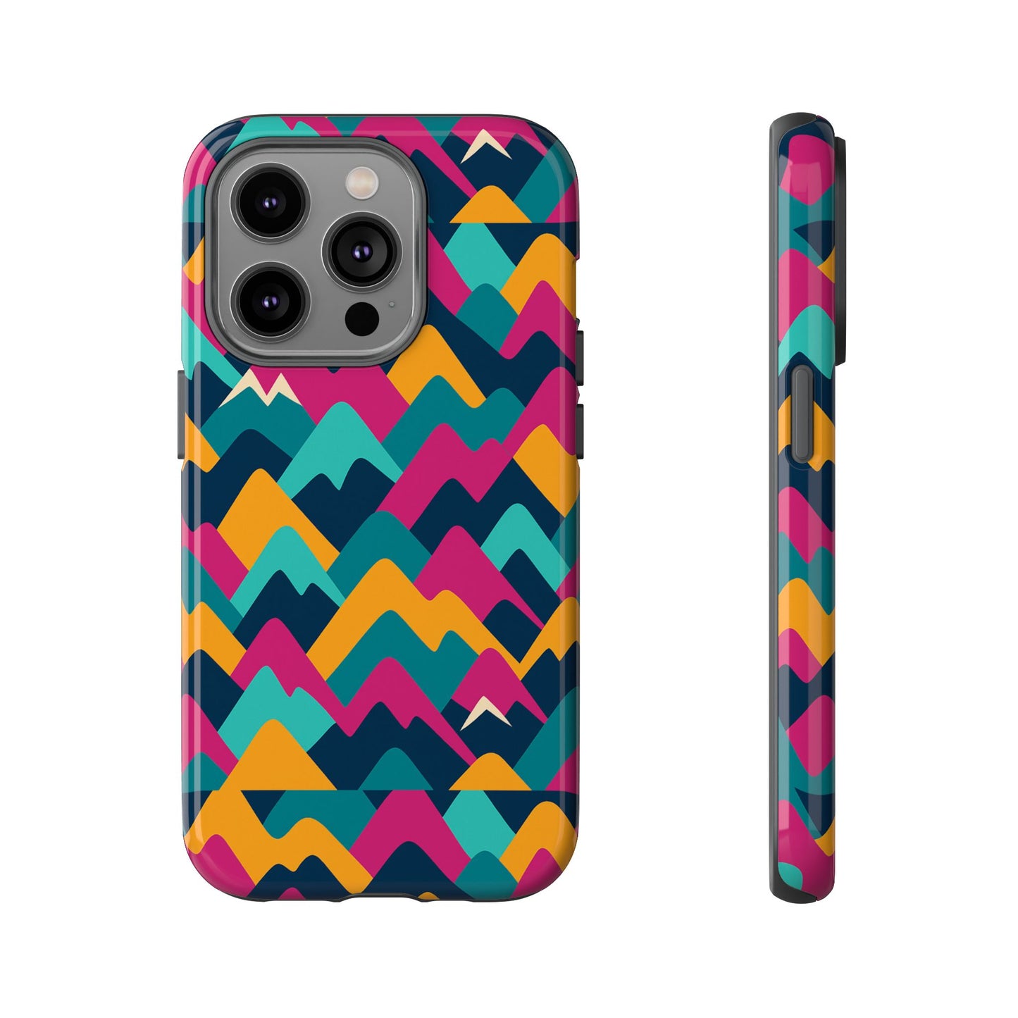 vibrant 3d geometric protective phone case for unisex, stylish smartphone accessory with playful design, compatible with iphone 13, 14, 15 & 16 – all models including pro, pro max & plus