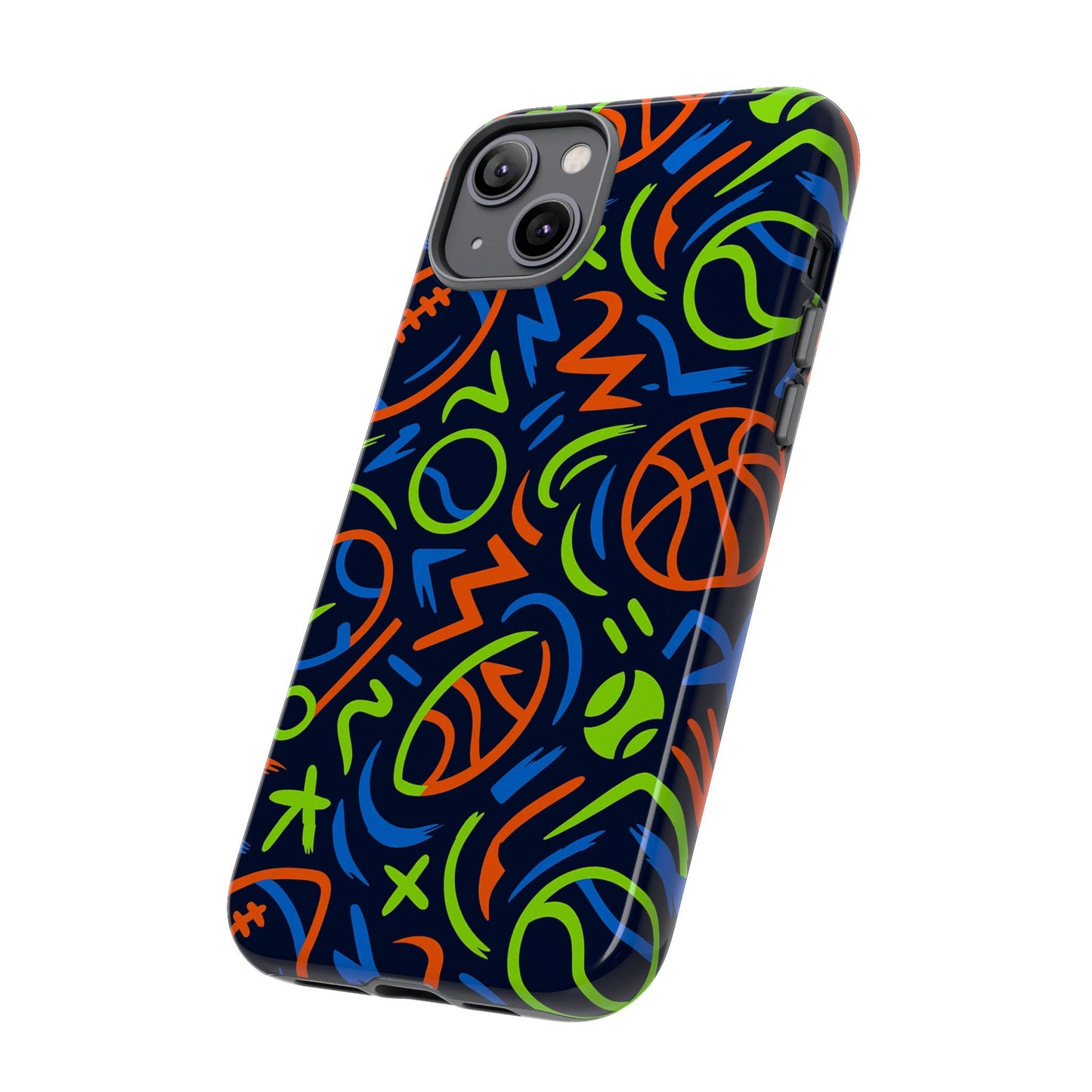vibrant 3d wrap protective phone case with colourful sports design for unique style and expression compatible with iphone 13, 14, 15 & 16 – all models including pro, pro max & plus