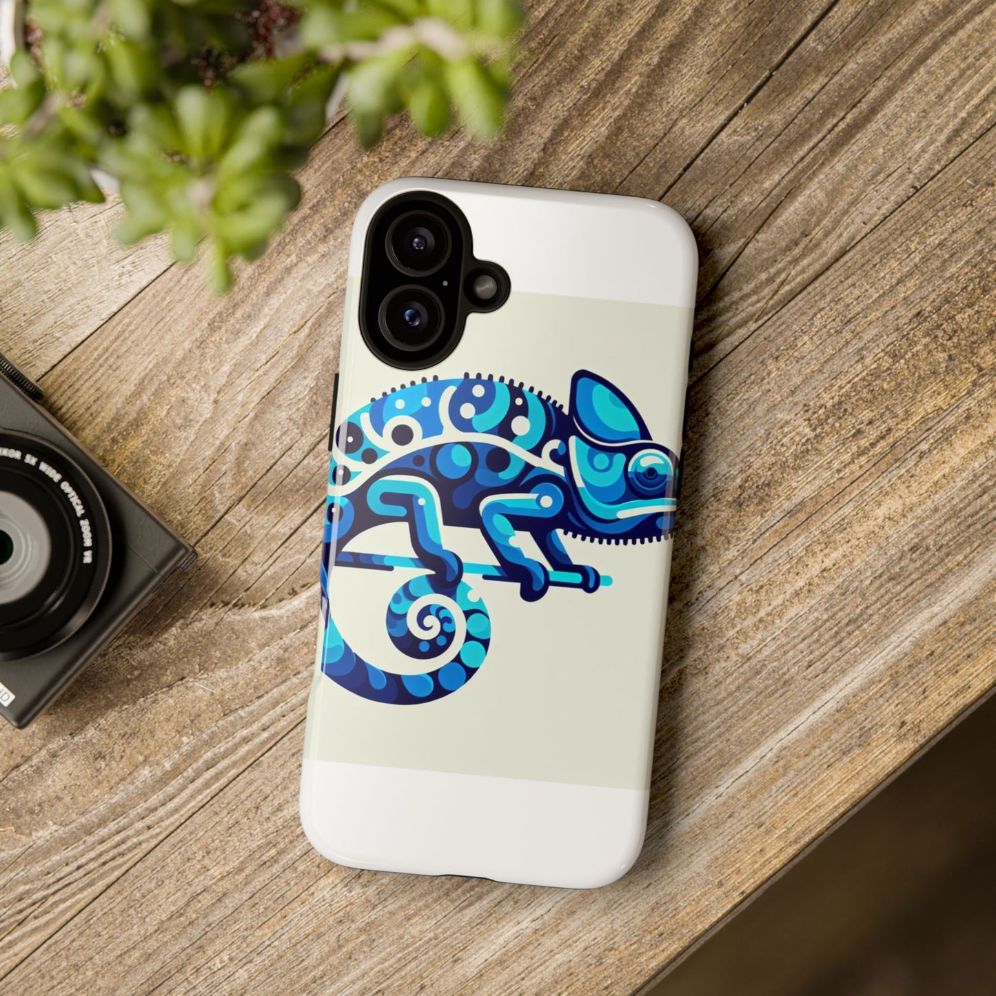 vibrant 3d chameleon phone case for stylish protection with unique blue animal design compatible with iphone 13, 14, 15 & 16 – all models including pro, pro max & plus