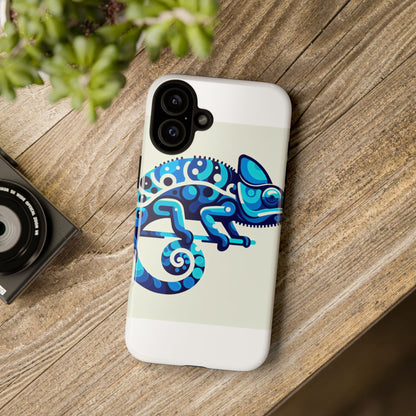 Vibrant 3D Chameleon Phone Case for Stylish Protection with Unique Blue Animal Design Compatible with iPhone 13, 14, 15 & 16 – All Models Including Pro, Pro Max & Plus
