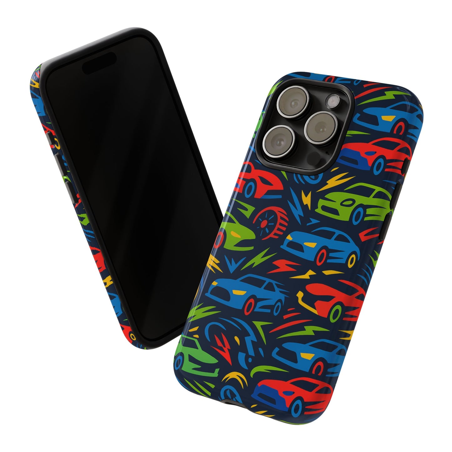 vibrant 3d car design protective phone case – fun retro style for kids and adults – stylish protection – compatible with iphone 13, 14, 15 & 16 – all models including pro, pro max & plus