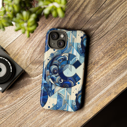 Blue Alphabet C Phone Case for Smartphone Protection with 3D Wrap Design, Shock Absorption, UV Protection, Durable Silicone Material, Suitable for Tech Enthusiasts and Individuality Seekers