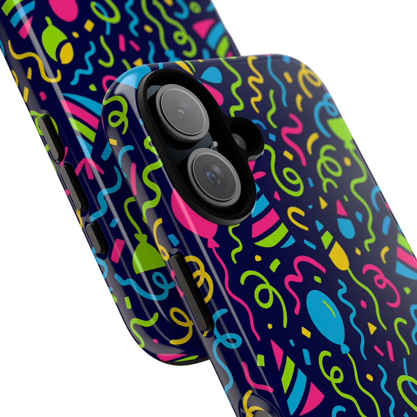 vibrant 3d wrap protective phone case with multicolour party design for playful smartphone accessories compatible with iphone 13, 14, 15 & 16 – all models including pro, pro max & plus