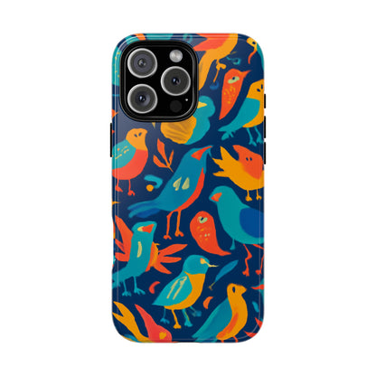 Vibrant Multicolour Bird Design Phone Case for Stylish Protection – Compatible with iPhone 13, 14, 15 & 16 – All Models Including Pro, Pro Max & Plus