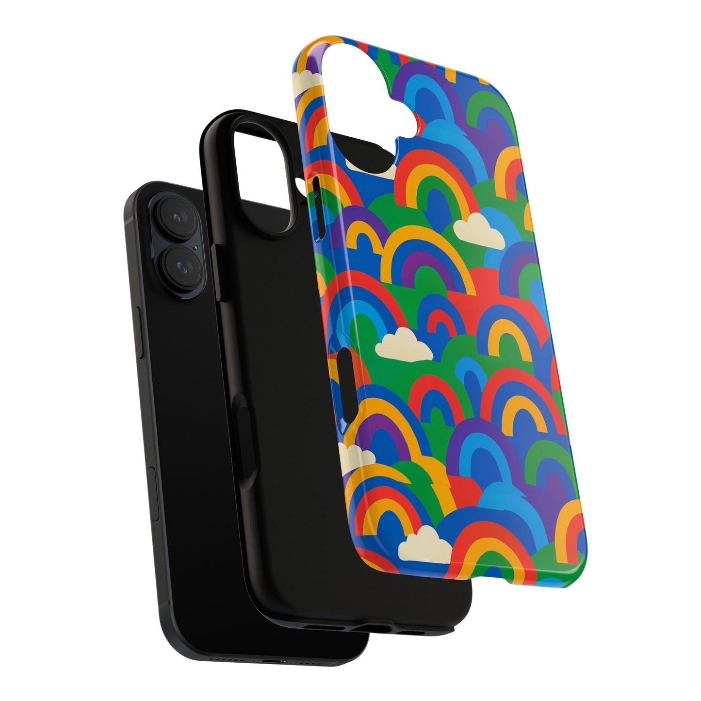 multicolour 3d rainbow phone case for trendy men and women unique playful design stylish protection compatible with iphone 13, 14, 15 & 16 – all models including pro, pro max & plus