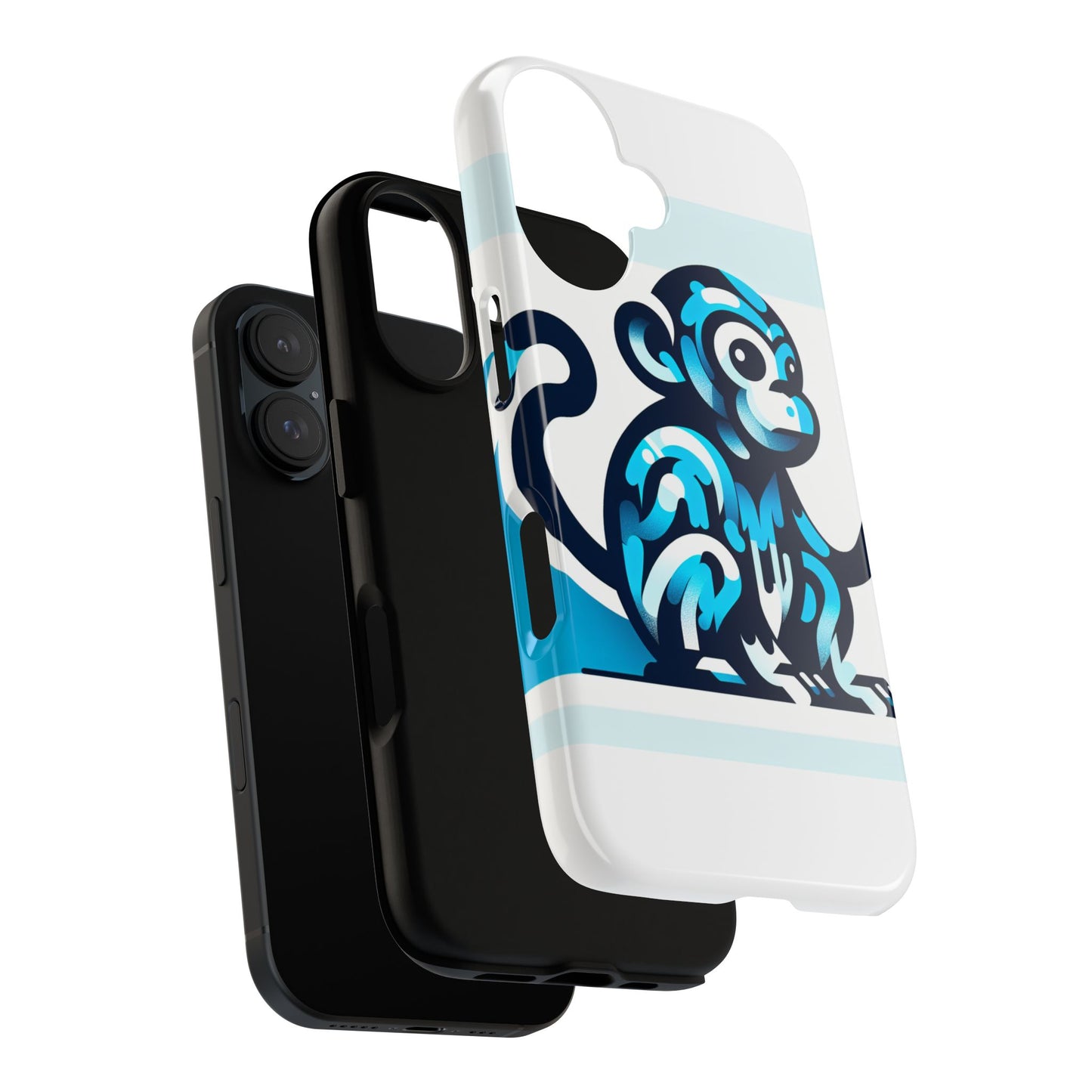 vibrant 3d monkey-inspired phone case for stylish protection in blue – unisex design compatible with iphone 13, 14, 15 & 16 – all models including pro, pro max & plus