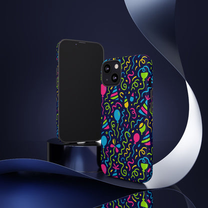 Vibrant 3D Wrap Protective Phone Case with Multicolour Party Design for Playful Smartphone Accessories Compatible with iPhone 13, 14, 15 & 16 – all models including Pro, Pro Max & Plus