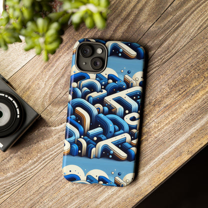 Blue Alphabet B Phone Case for Men and Women Shockproof Protective Cover with 3D Wrap Design and UV Protection