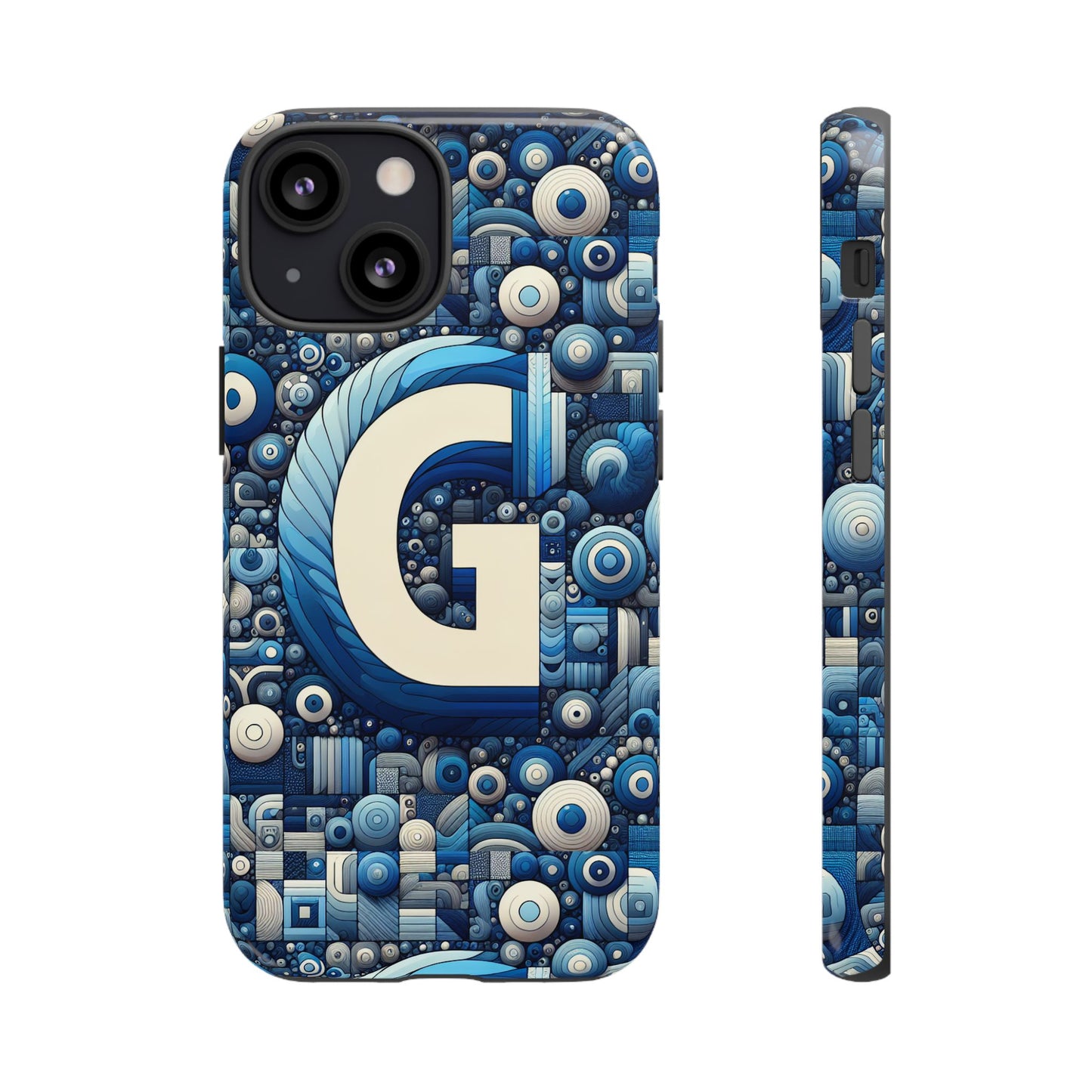 blue alphabet g phone case for iphone and android shockproof protective cover with 3d wrap design and uv protection