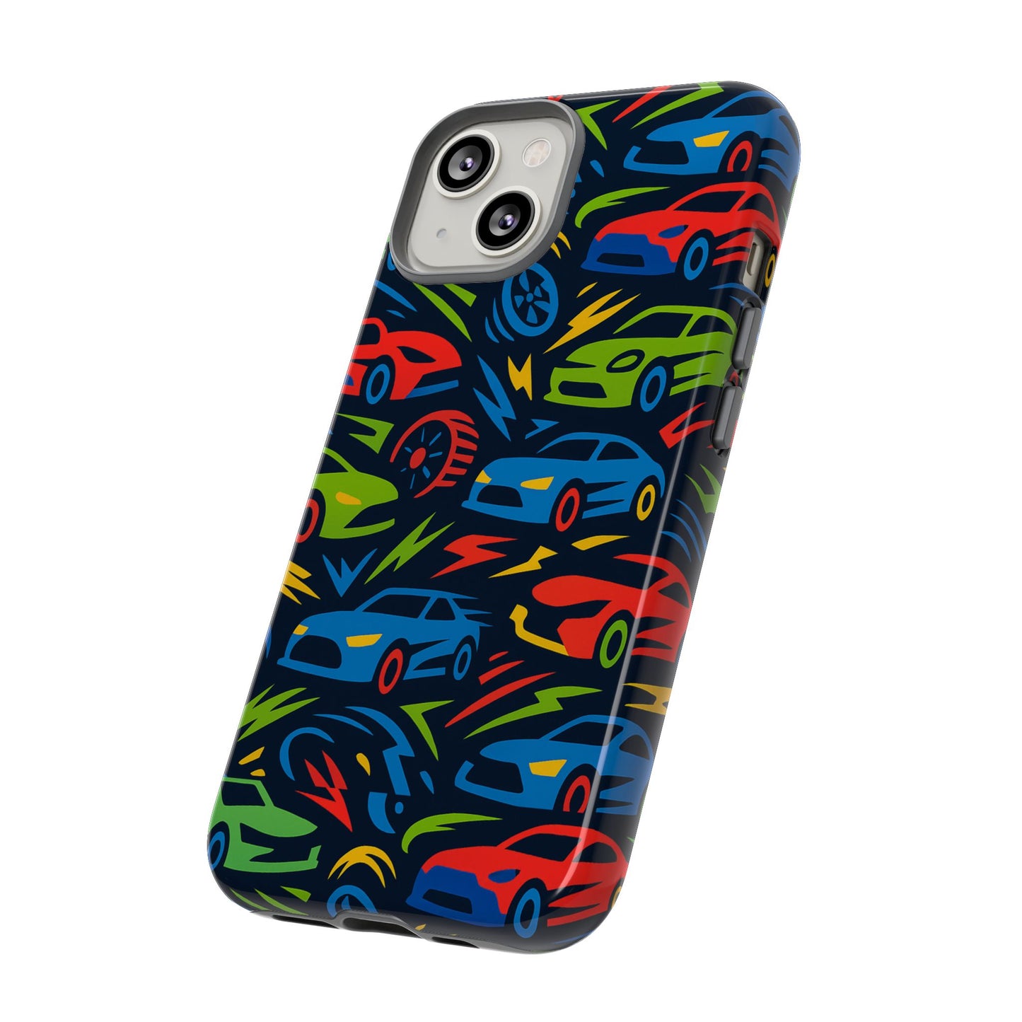 vibrant 3d car design protective phone case – fun retro style for kids and adults – stylish protection – compatible with iphone 13, 14, 15 & 16 – all models including pro, pro max & plus
