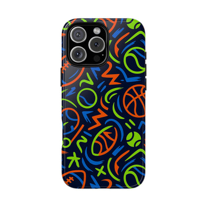 Vibrant 3D Wrap Protective Phone Case with Colourful Sports Design for Unique Style and Expression Compatible with iPhone 13, 14, 15 & 16 – all models including Pro, Pro Max & Plus