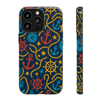 Nautical Multicolor Phone Case with 3D Wrap Design for Stylish Protection Compatible with iPhone 13, 14, 15 & 16 – all models including Pro, Pro Max & Plus