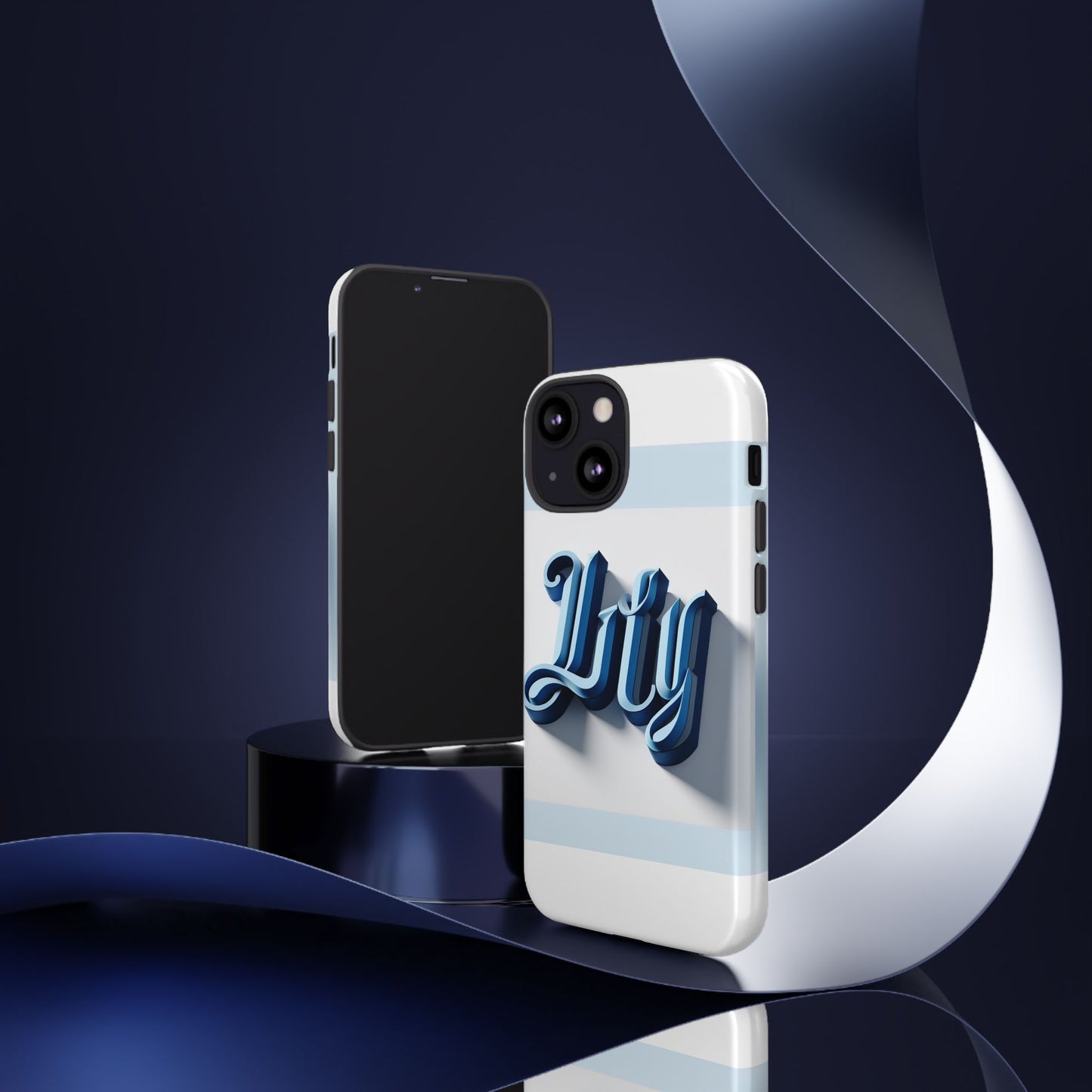vibrant 3d blue alphabet protective phone case stylish accessory for creative individuals compatible with iphone 13, 14, 15 & 16 – all models including pro, pro max & plus