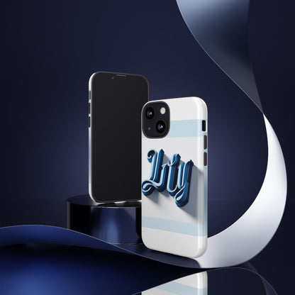 Vibrant 3D Blue Alphabet Protective Phone Case Stylish Accessory for Creative Individuals Compatible with iPhone 13, 14, 15 & 16 – all models including Pro, Pro Max & Plus